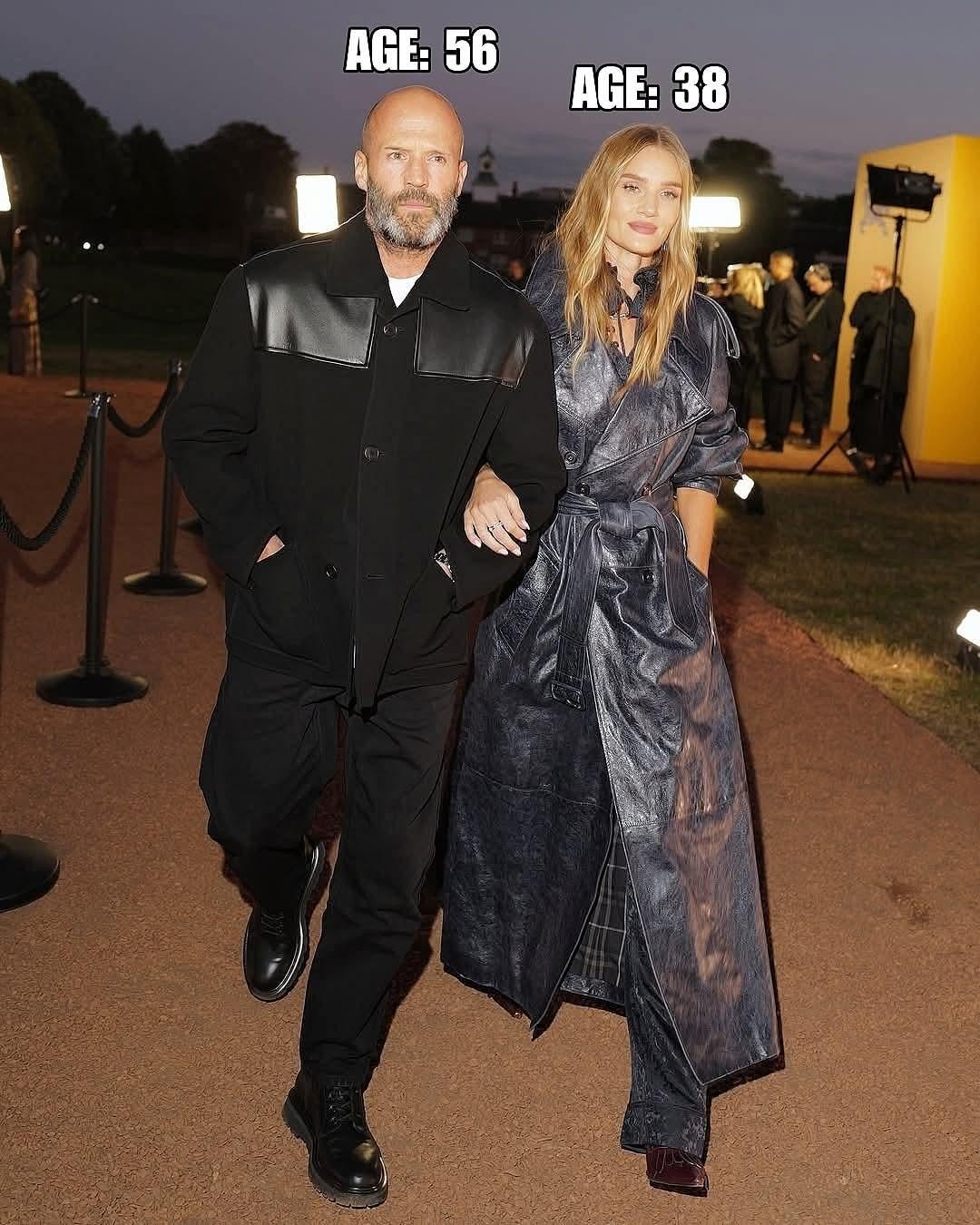 好莱坞动作巨星杰森·斯坦森和他的妻子罗西·亨廷顿。