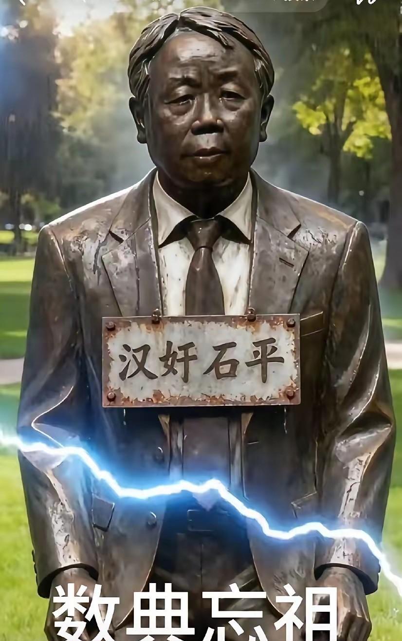 民间高手多。网上汉奸石平的跪像、舔狗像不断出现。其创作思路一个比一个清晰，雕刻技