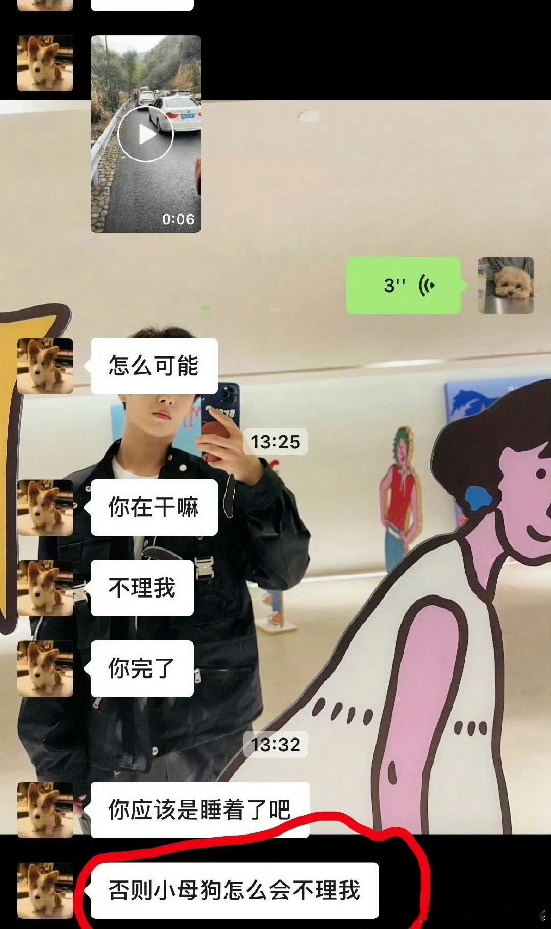 司晓迪晒了和李汶翰的聊天记录称：司晓迪叫“小母狗”……这也是爱的表达方式吧