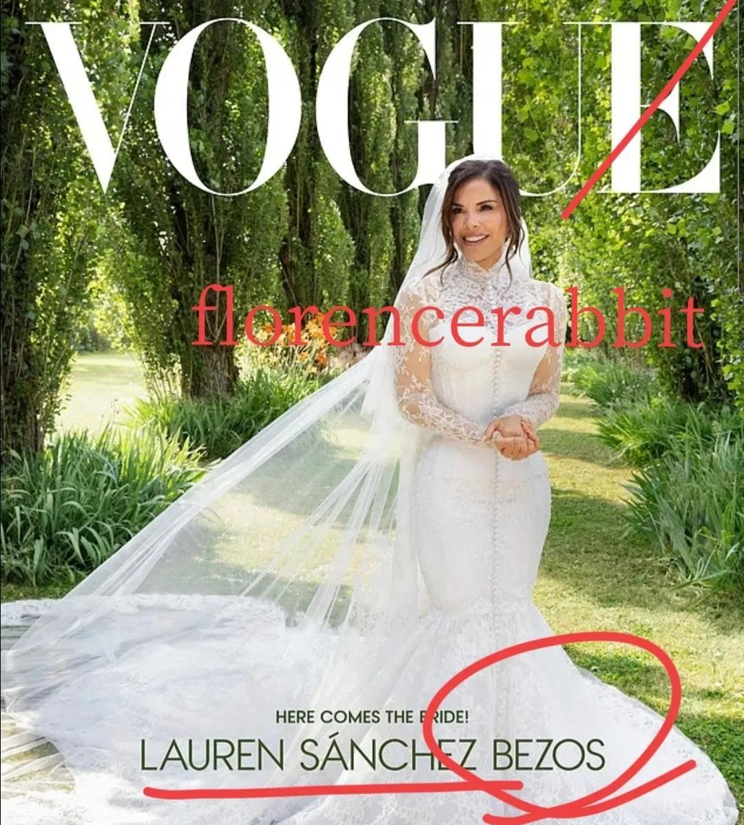 新婚的桑切斯登上《Vogue》杂志封面。她在采访时，回忆起在意大利米兰试穿礼服