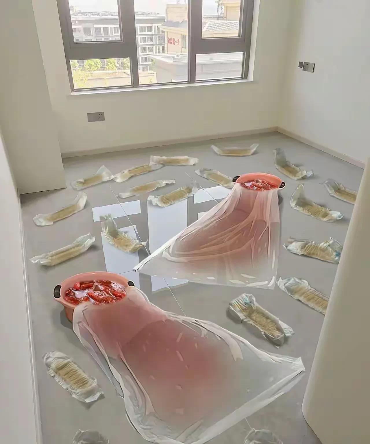 这是干啥呢？地板上铺这么多东西。