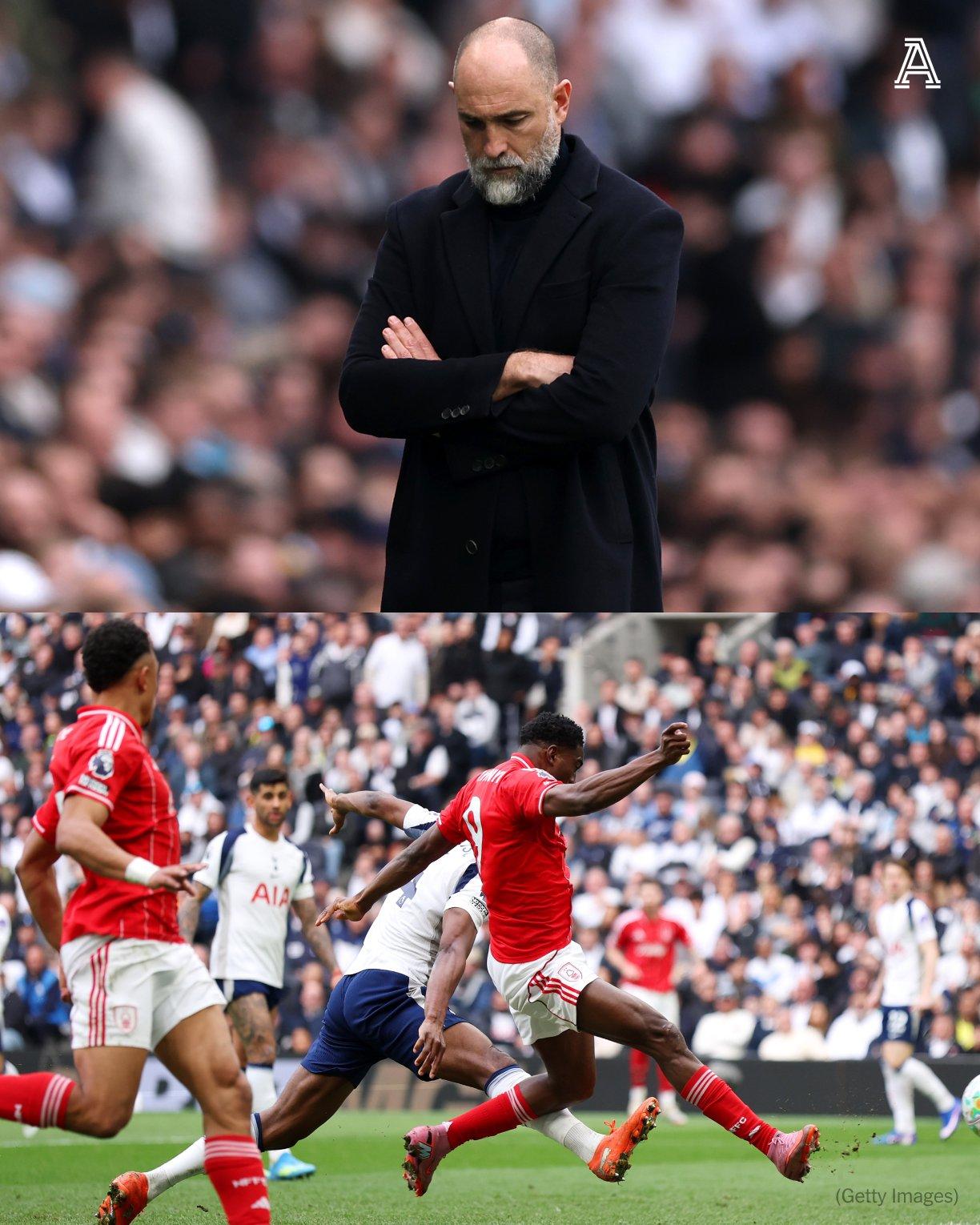 【如果要换帅必须赶紧了】英超第31轮，热刺主场0-3完败于保级对手诺丁汉森林！