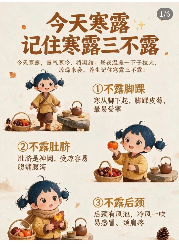 古人“寒露养生”的八宜八忌，秋收冬藏交替时，疏忽大意病一冬，及时养护正当时。