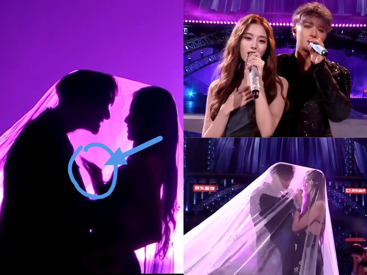 果然肢体动作是骗不了人的！不信你看看徐艺洋，黄子韬准备亲的时候，她身体向后仰