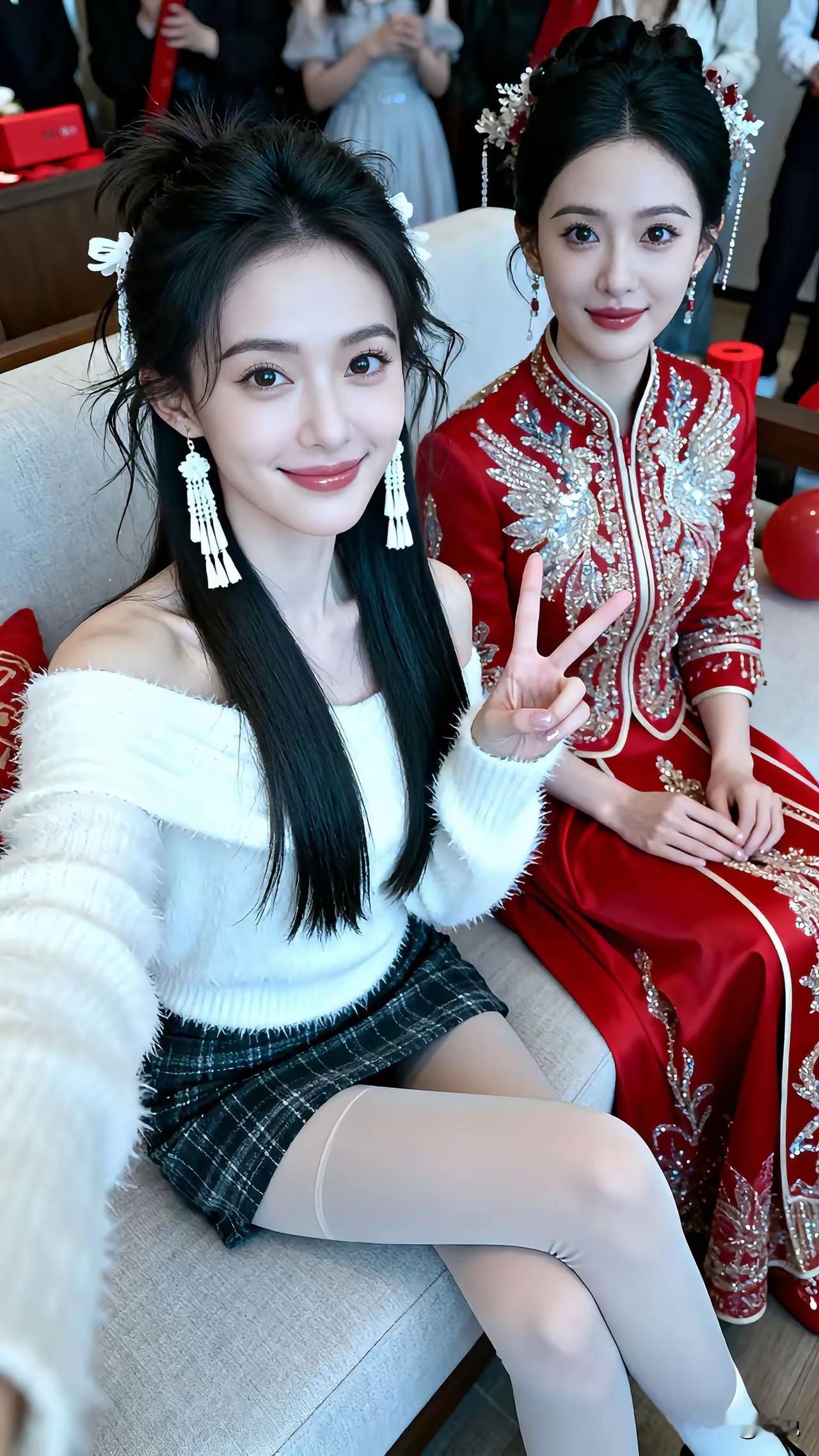 不得不说，新娘漂亮的话，新娘的姐妹也漂亮啊