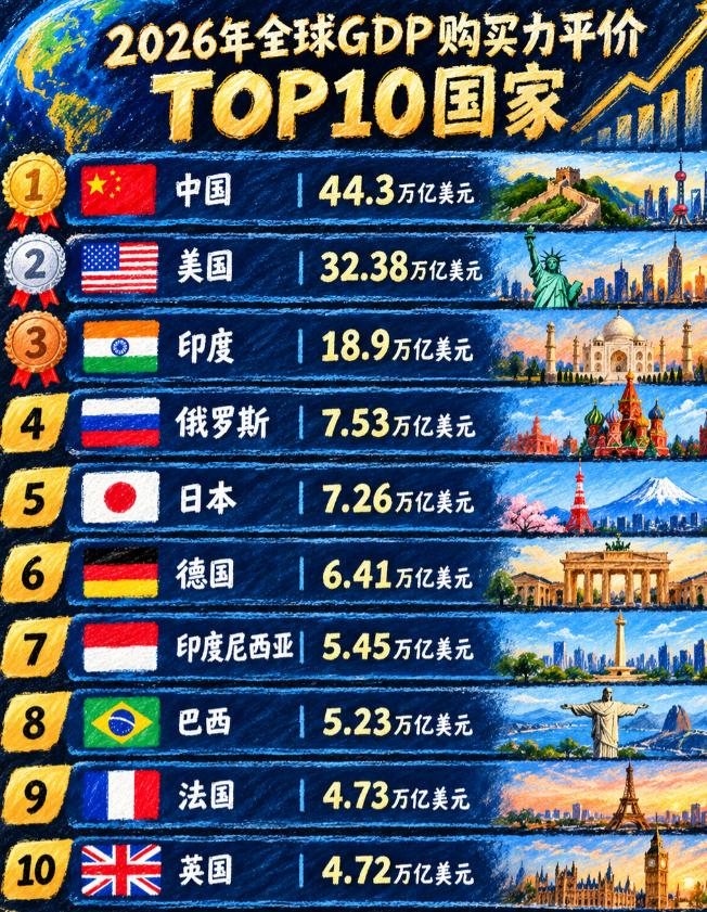 撕掉汇率滤镜：中国44万亿登顶，俄罗斯7.5万亿碾压德日，谁在害怕这张榜单？I