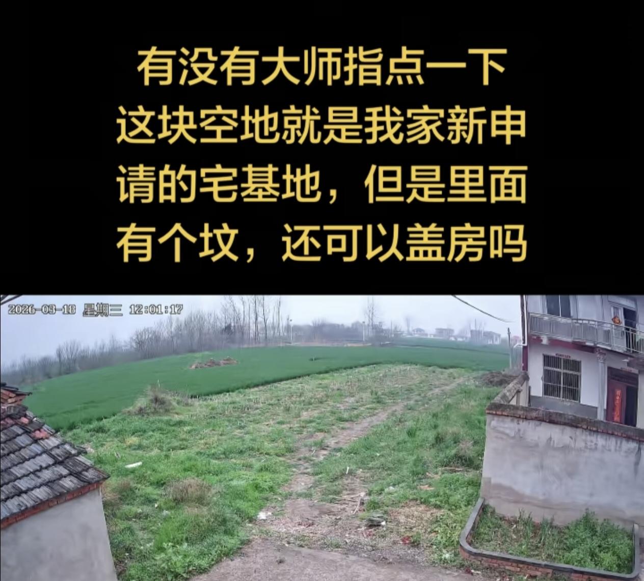 来自于一位网友的投稿。他今年刚在村里批到了宅基地，可是准备建房时却发现宅基地里有