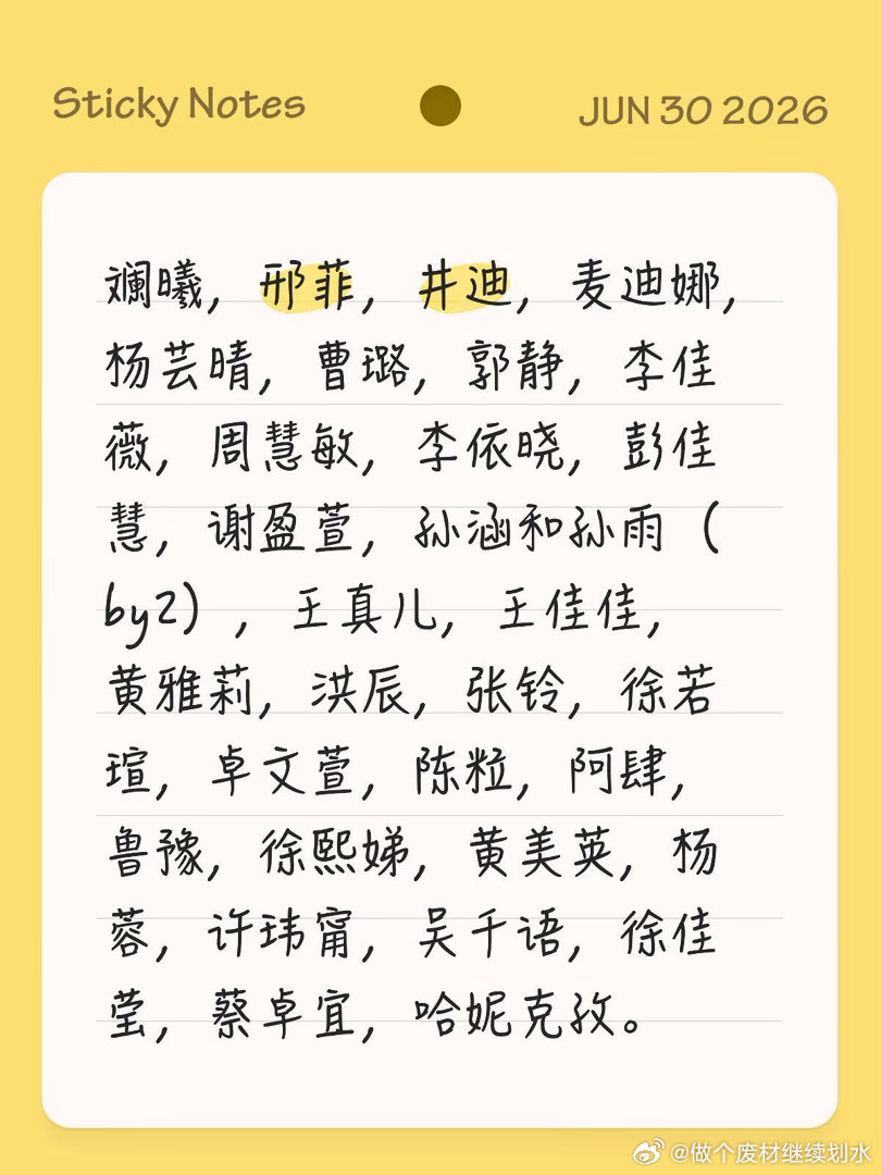 浪姐8个人拟邀名单虽然我觉得，明年不会有了，就算有我觉得我也不会看了，越来越偏离