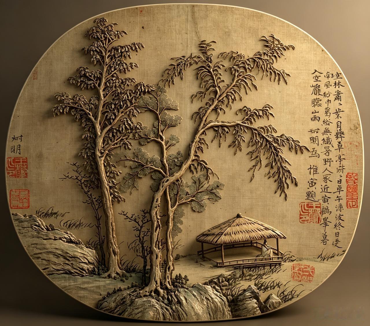 元王蒙《空林草亭图》鉴赏