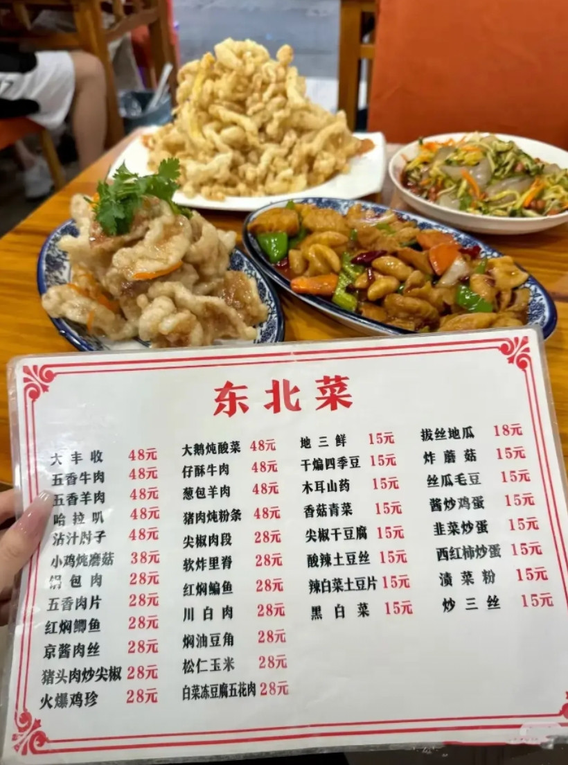 网友:第一次来东北，这菜价贵还是不贵？