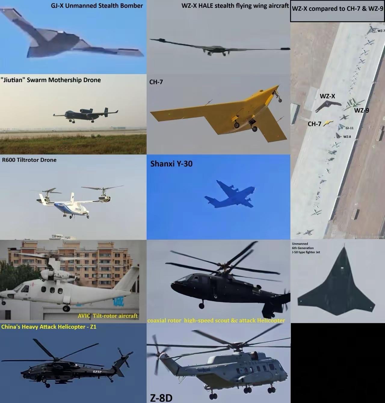 且听龙🐉吟航空工业类别，公开报道的，有一件算一件，都算上，十多种（类），喷发一