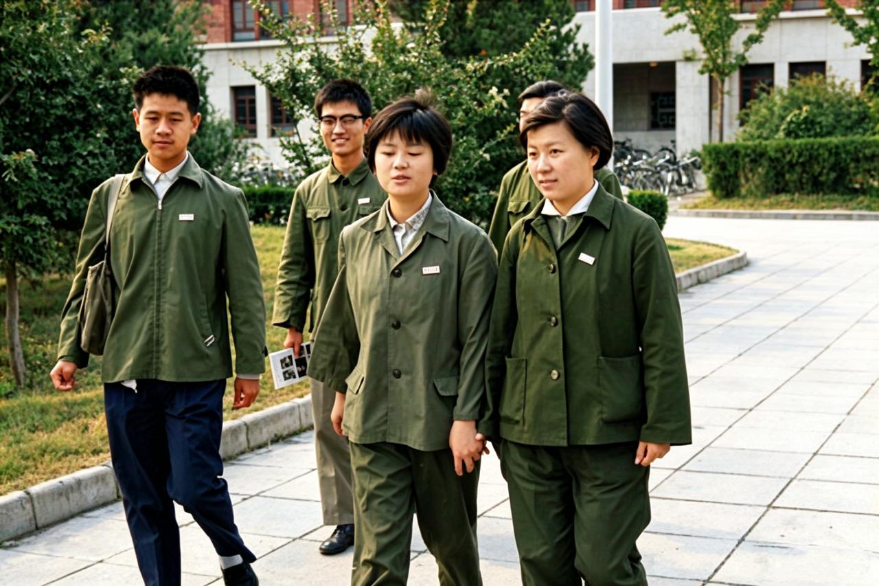 这是1979年全国理科状元与文科状元在北大校园散步。这一年的全国高考中，上海师大