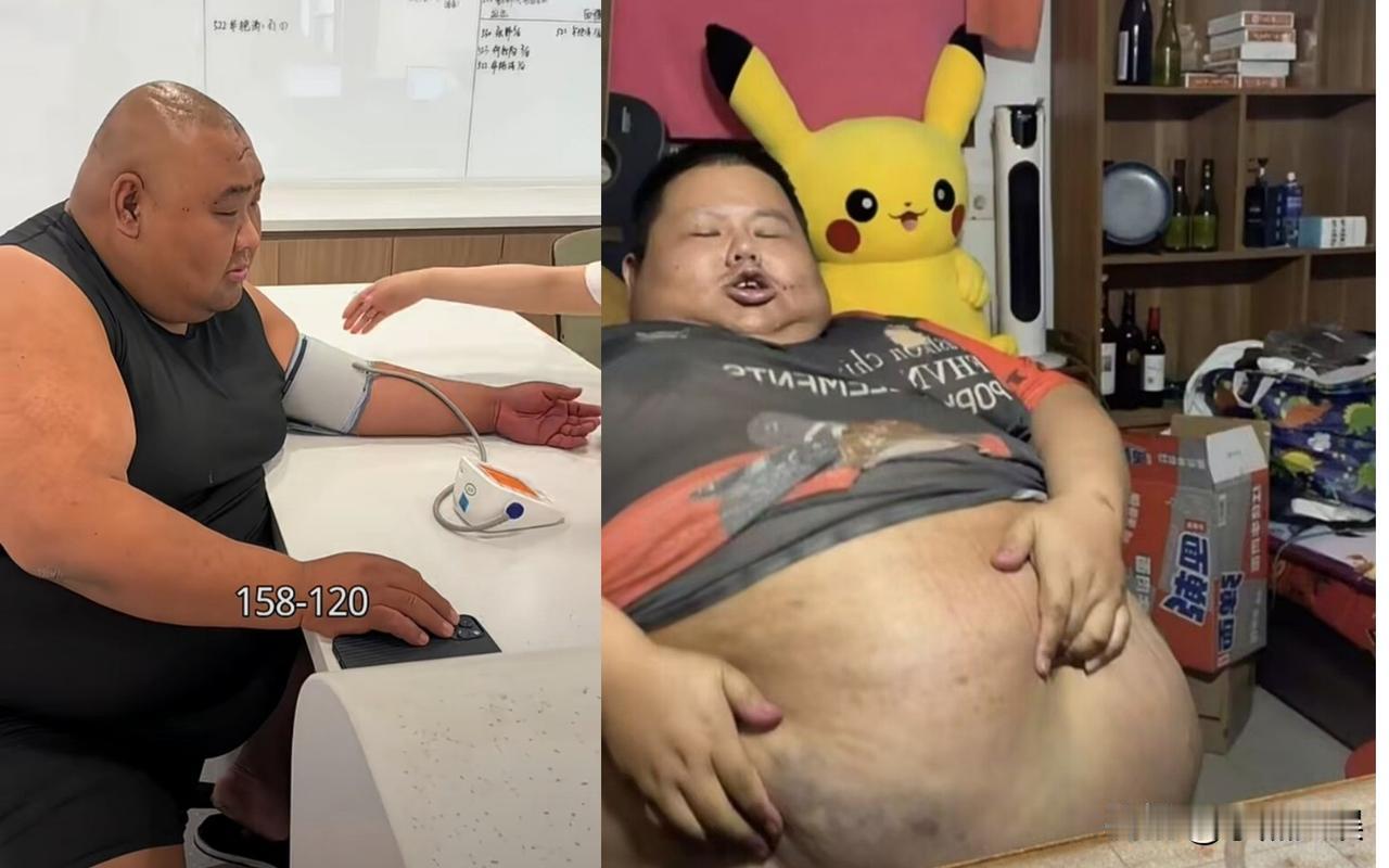 350斤的“味真足”副族长已经倒下，400斤的族长还在悄悄偷吃。不论血管有多