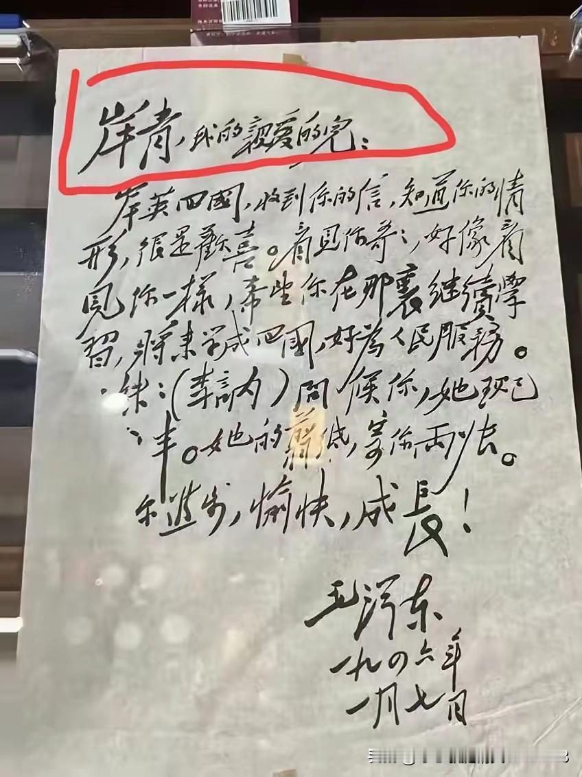 “岸青，我的亲爱的儿”，读到这封信的开头，无数人潸然泪下！这封信写于1946年