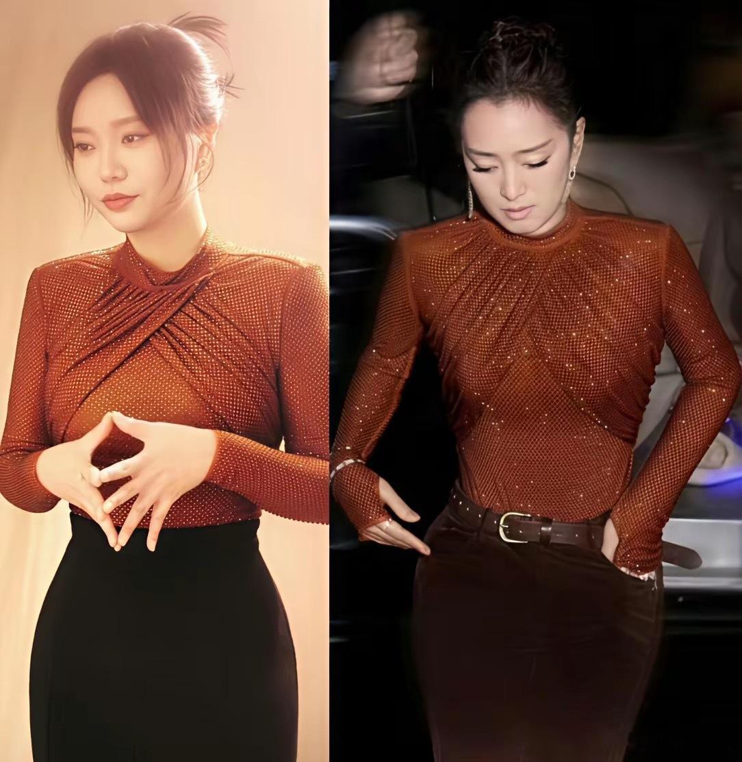 李雪琴和巩俐同款衣服撞衫，还是觉得巩皇的衣品更好些！​​​