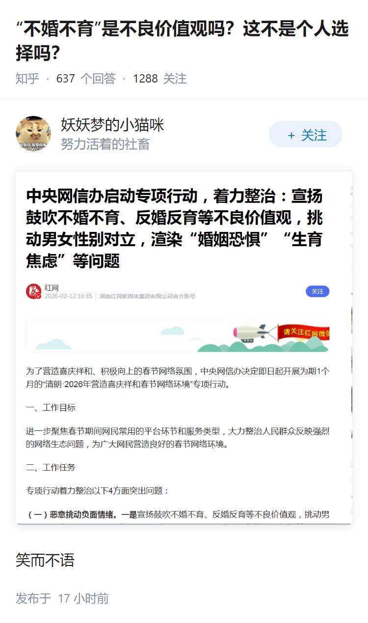 “不婚不育”是不良价值观吗？这不是个人选择吗？
