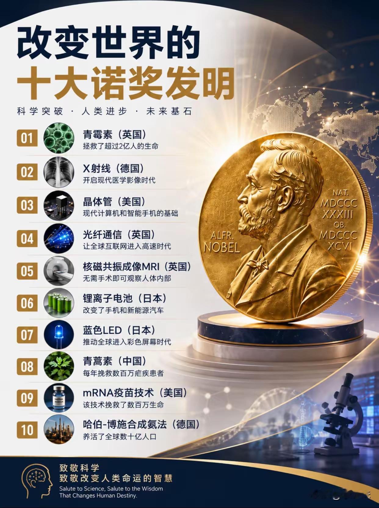 在这些诺奖著名的发明或者发现中，来自我国的青蒿素，真是给广大的人类朋友们，带来了