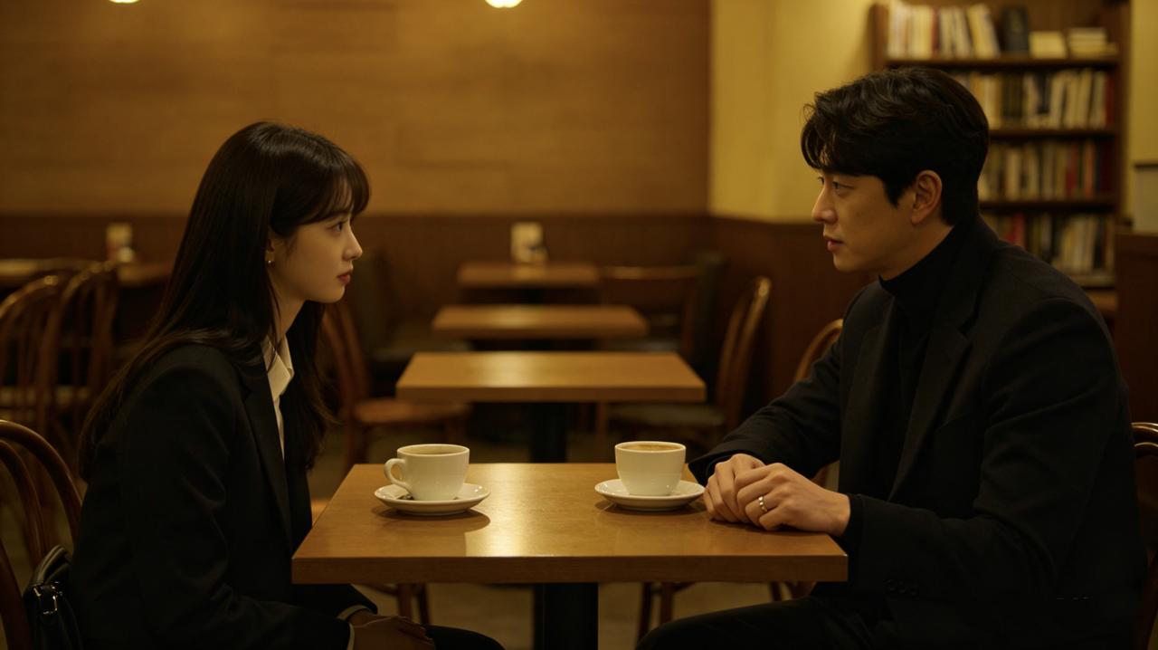 他们分手三年，在同一家咖啡馆偶遇。她瘦了，他戴了婚戒。“过得好吗？”他问。