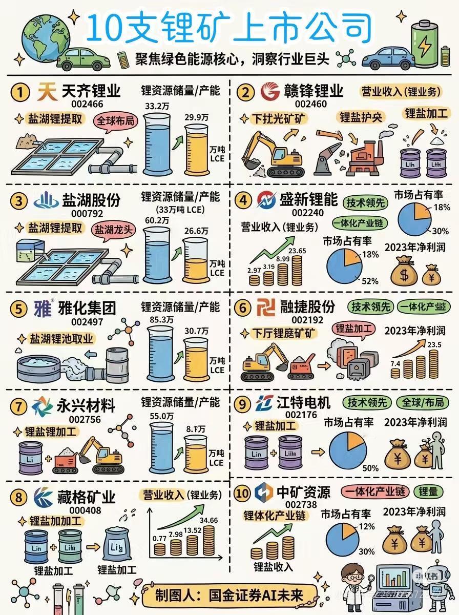 一文看懂！A股10大锂矿龙头，谁才是真正的“锂王”？新能源时代，锂矿就是硬