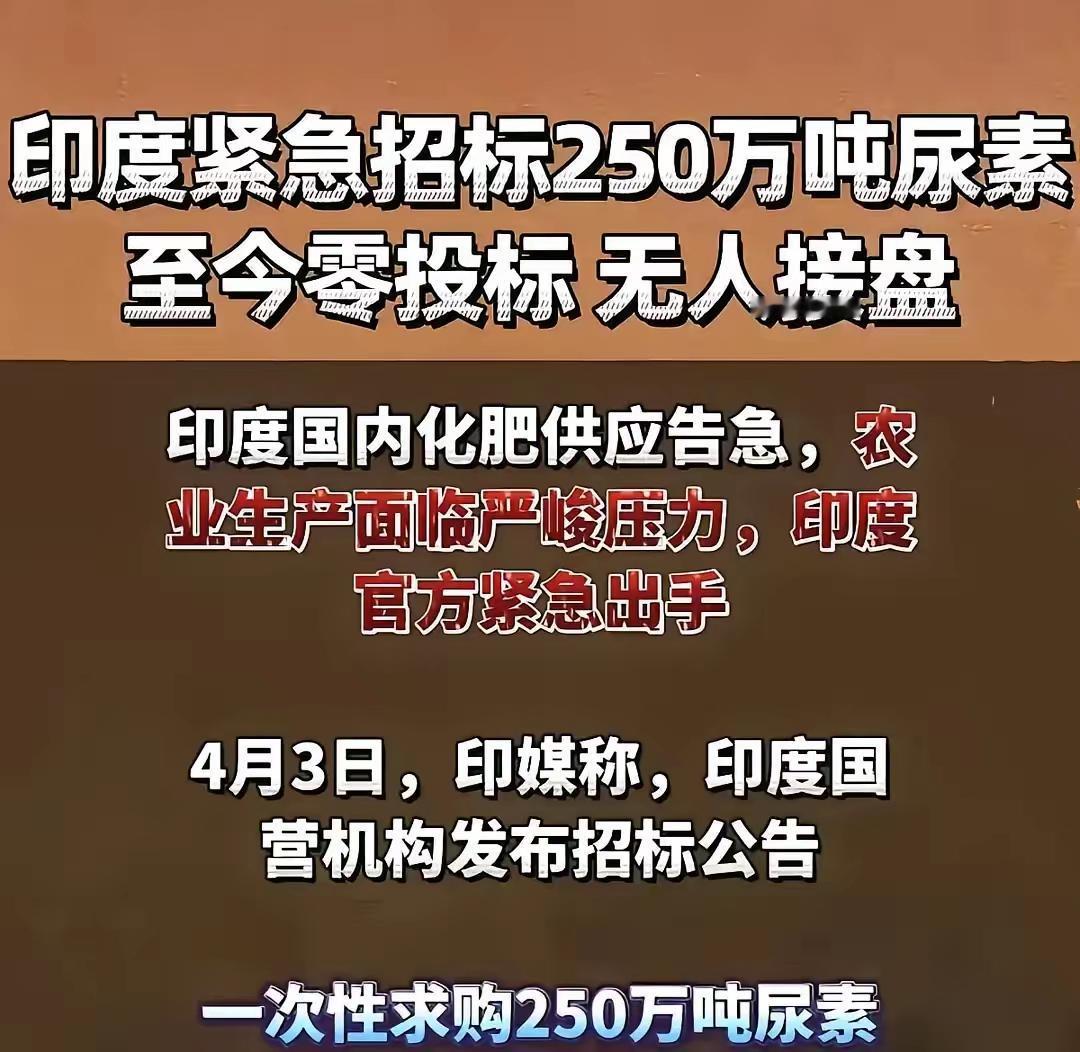 听说了吗？印度那边为了搞点便宜尿素，竟然放出话来，如果国际供应商不“亏本”卖