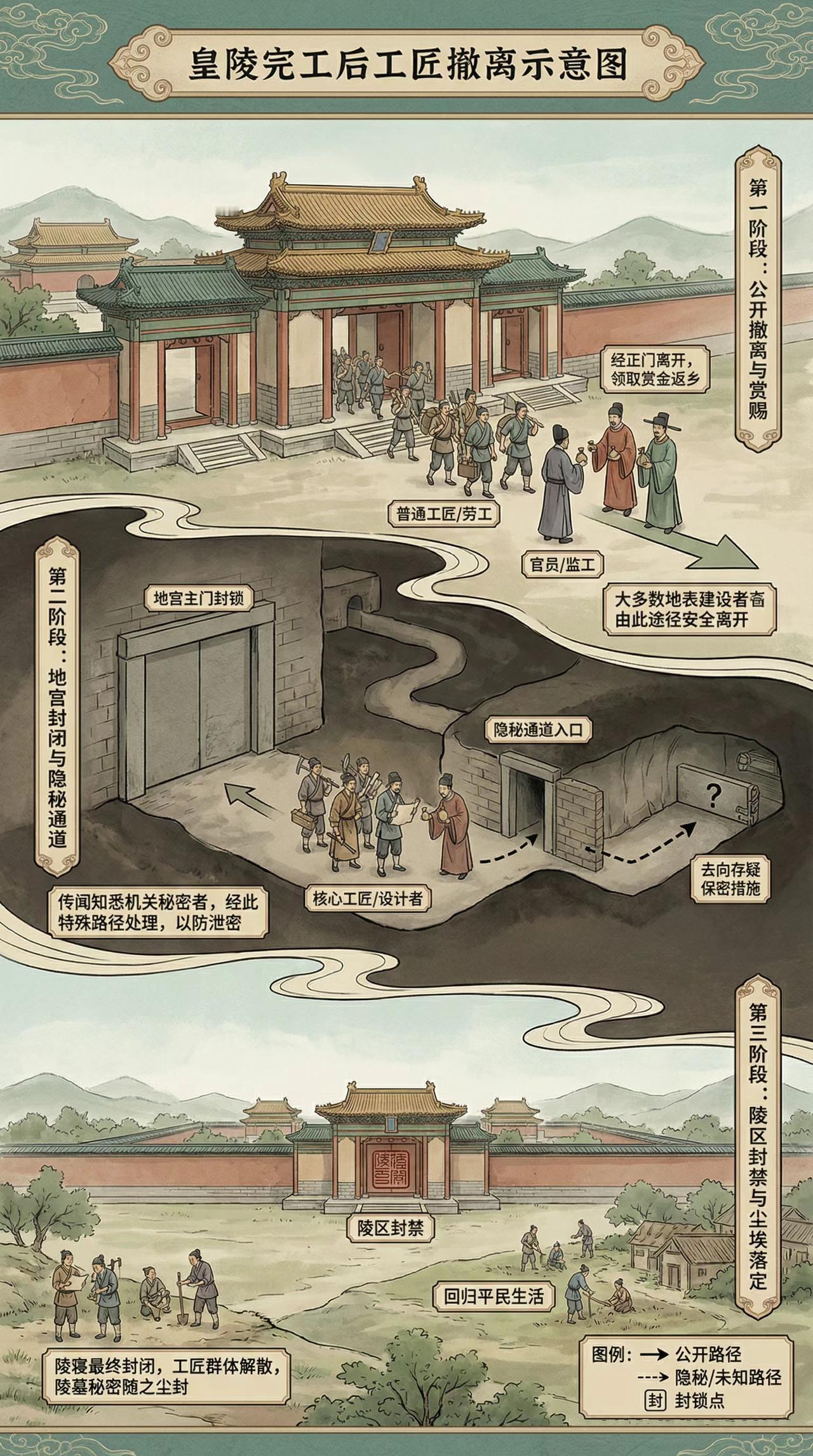 古代皇陵完工后工匠是怎么撤离的？