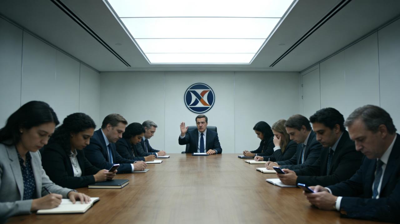 会议室里，领导让大家提意见。沉默。有人低头看笔记本，有人摆弄手机。新来的小王