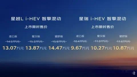 吉利中国星i-HEV混动上市，和普通混动不同在哪里？9.67万起，吉利星瑞、星越
