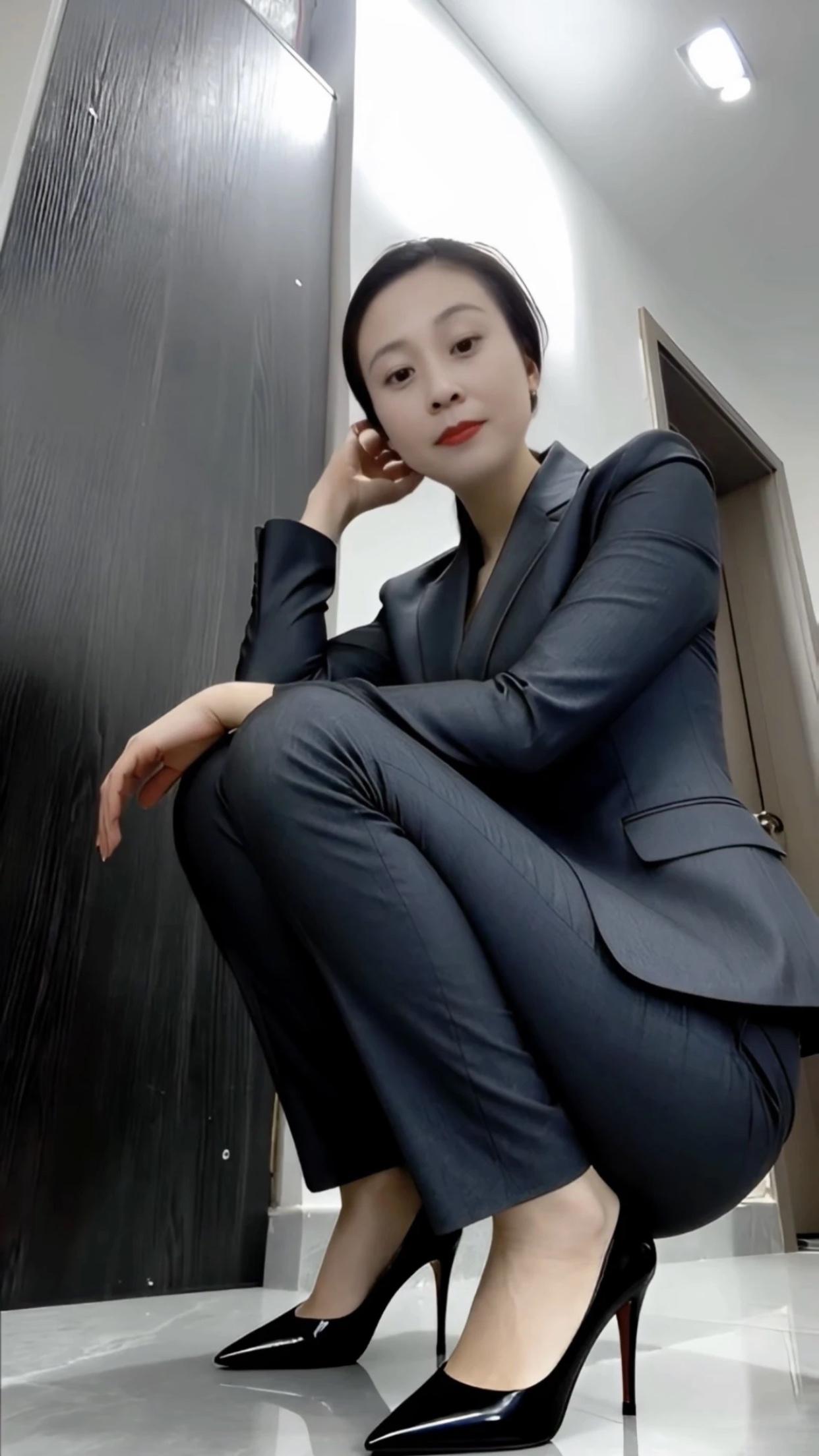 高跟鞋要怎么搭配才好看高跟鞋只为了通勤穿，通勤装即可！