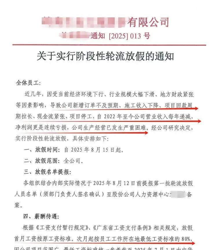 某市一个建工集团全体员工轮流放假，可想今年的建筑业已经到了什么地步，一个建工集团