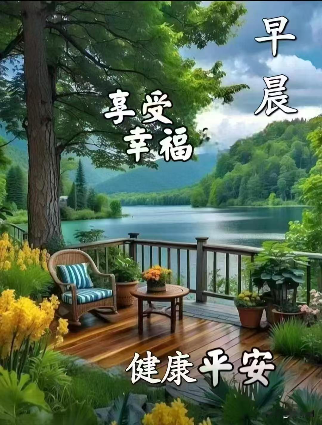 [比心]早安心语[比心]檐角星沉晓露寒，鸡声催起卷疏帘。霞铺远岫红拖锦，鸟