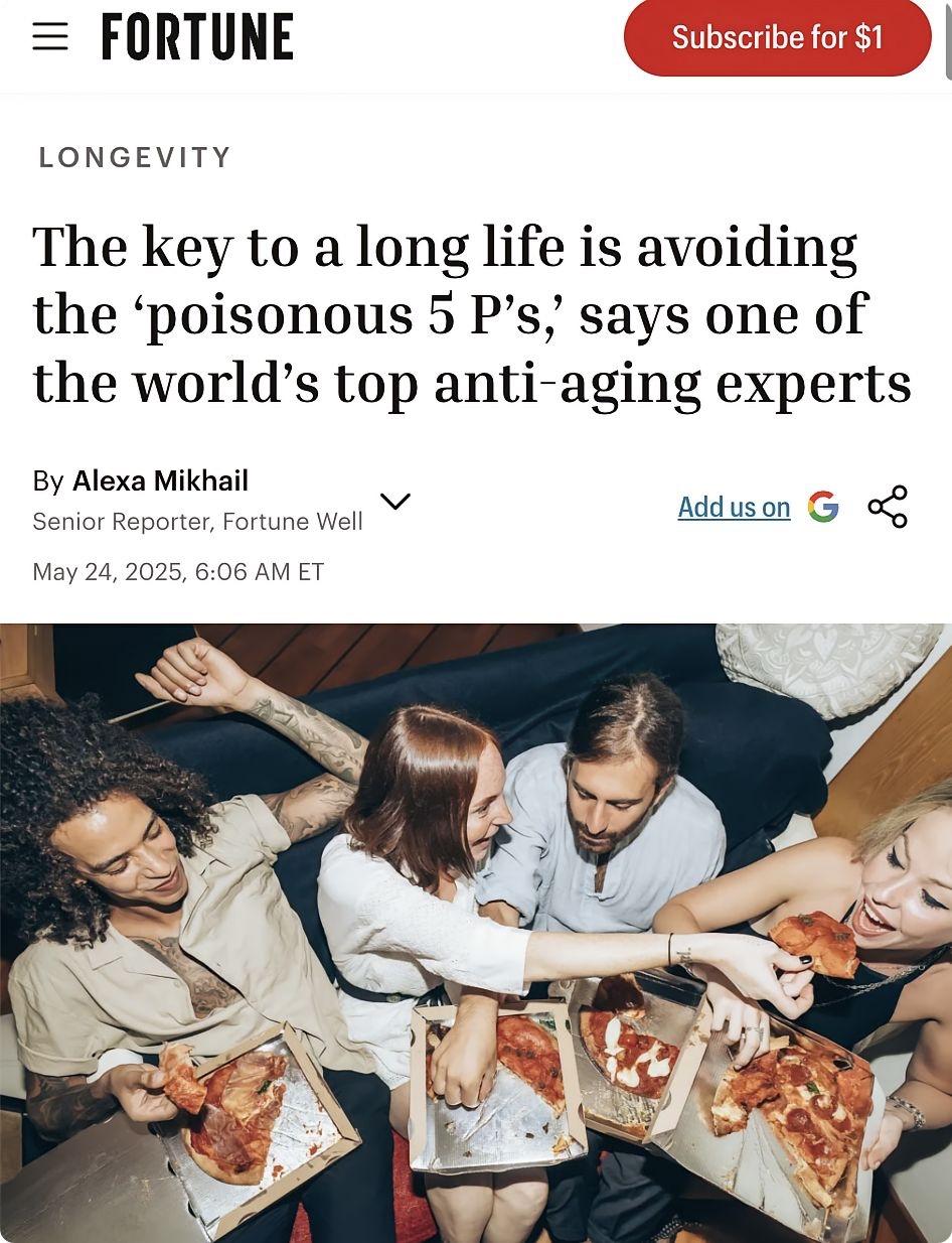 美媒：世界顶级抗衰老专家、南加州大学长寿研究所所长ValterLongo指出，