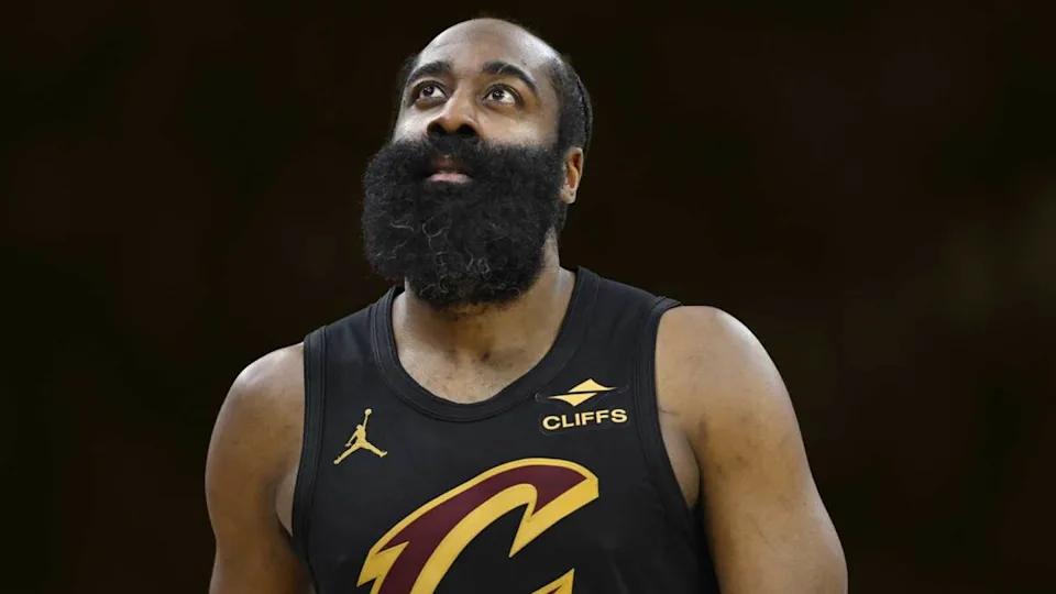 加盟骑士之后7场比赛，哈登场均得分下跌📉6.5分，投篮命中率上涨📈7