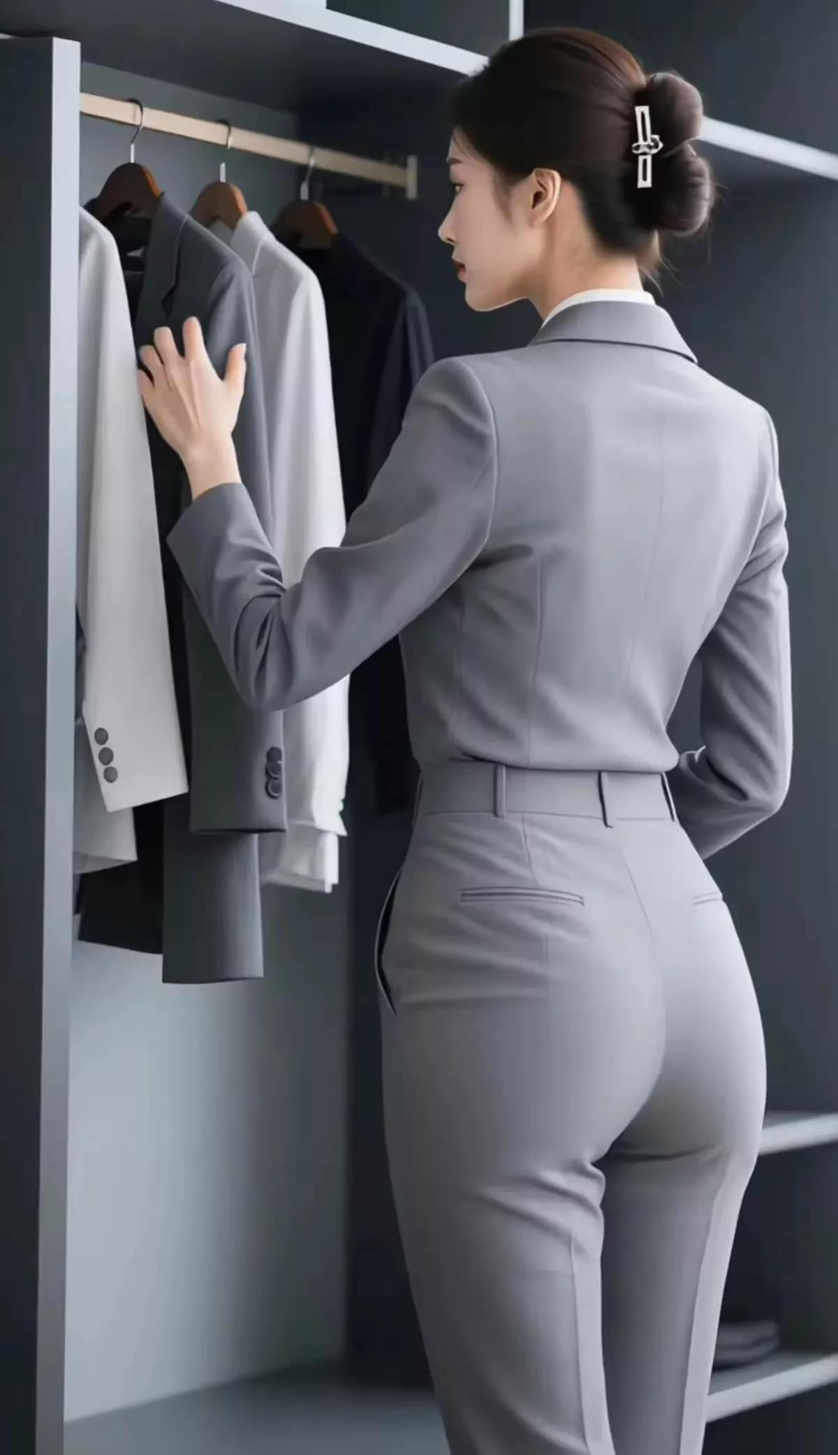 优雅职场穿搭指南，灰色西装套装尽显干练风范！👠💼