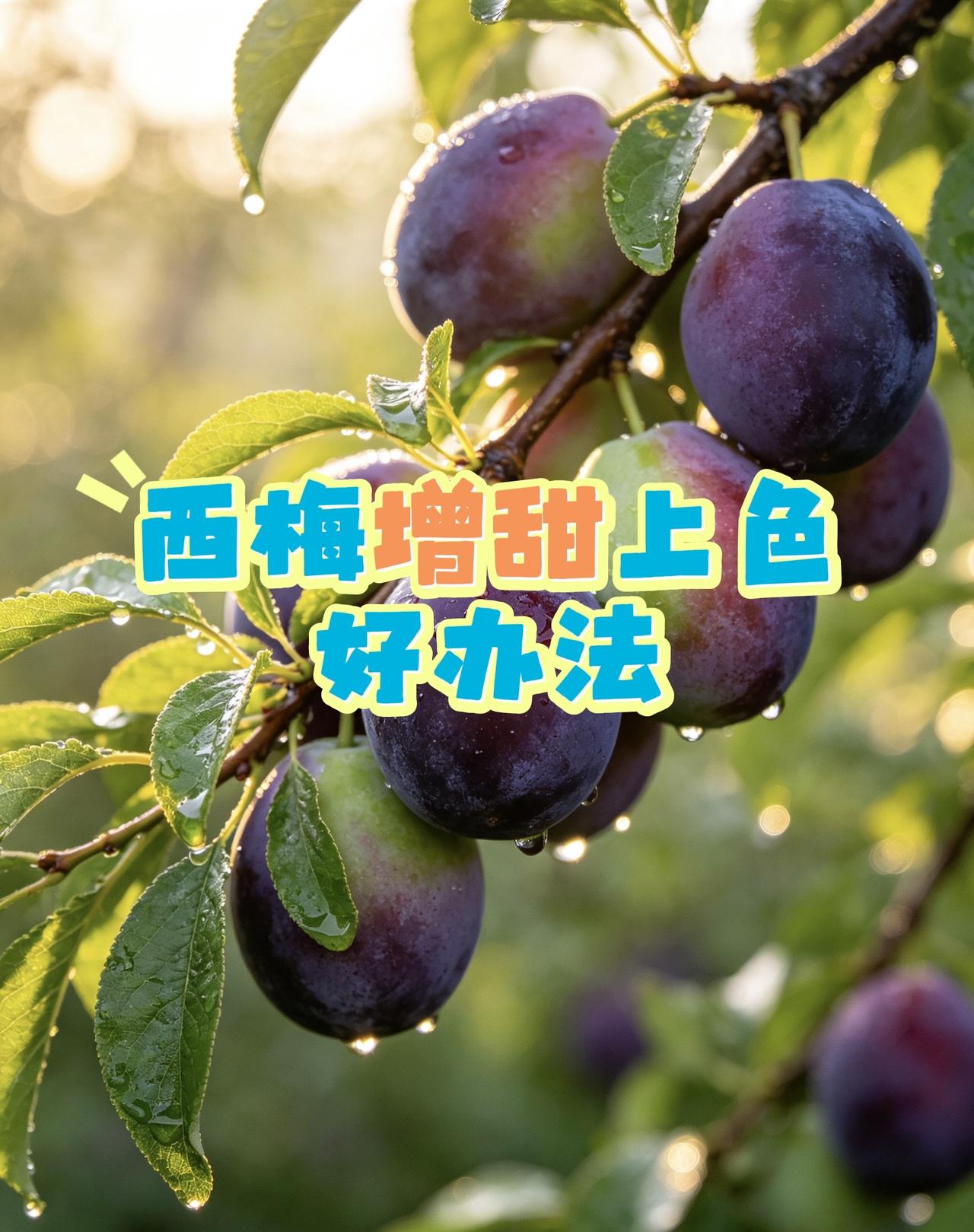 西梅膨果上色好办法！西梅西梅增甜上色需光、肥、水、药协同：①开光路：疏除徒