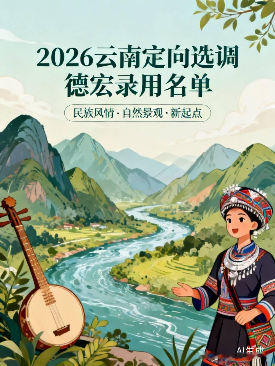 2026云南定向选调德宏的录用名单出来啦！→录用52人，云大9人，昆理工6人