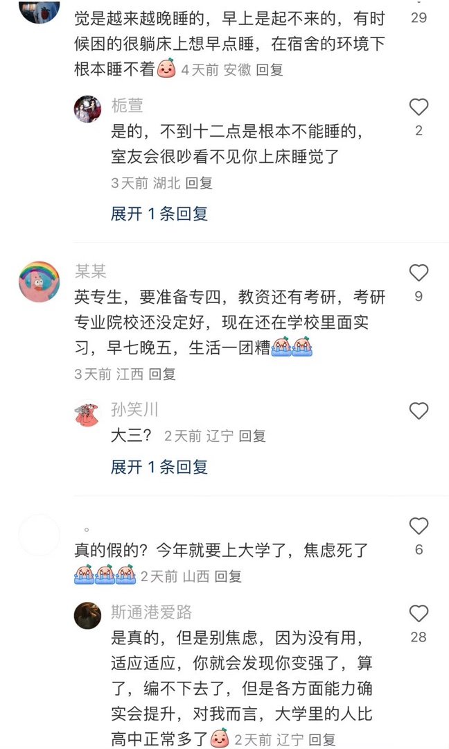 真实的大学生活