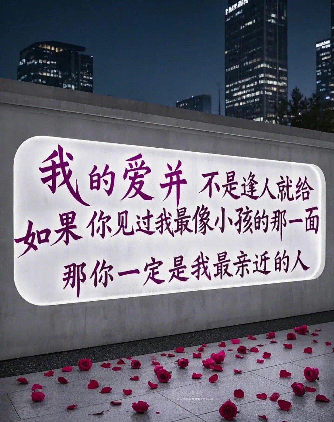 “如果你见过我最像小孩的一面那你一定是我最亲近的人”