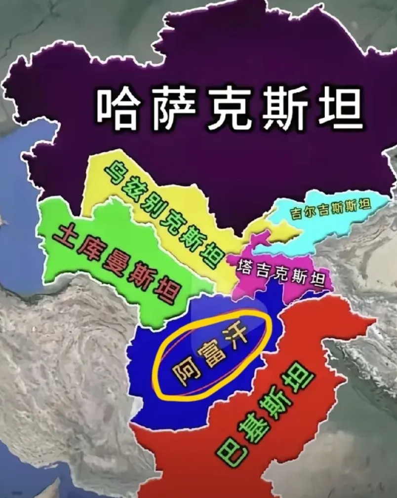 原来巴基斯坦和塔吉克斯坦中间正好隔了一个阿富汗，中东的地图挺有意思，相互交错，互