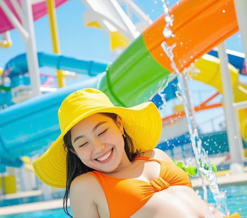穿着比基尼跳进水里，像极了一场自由梦