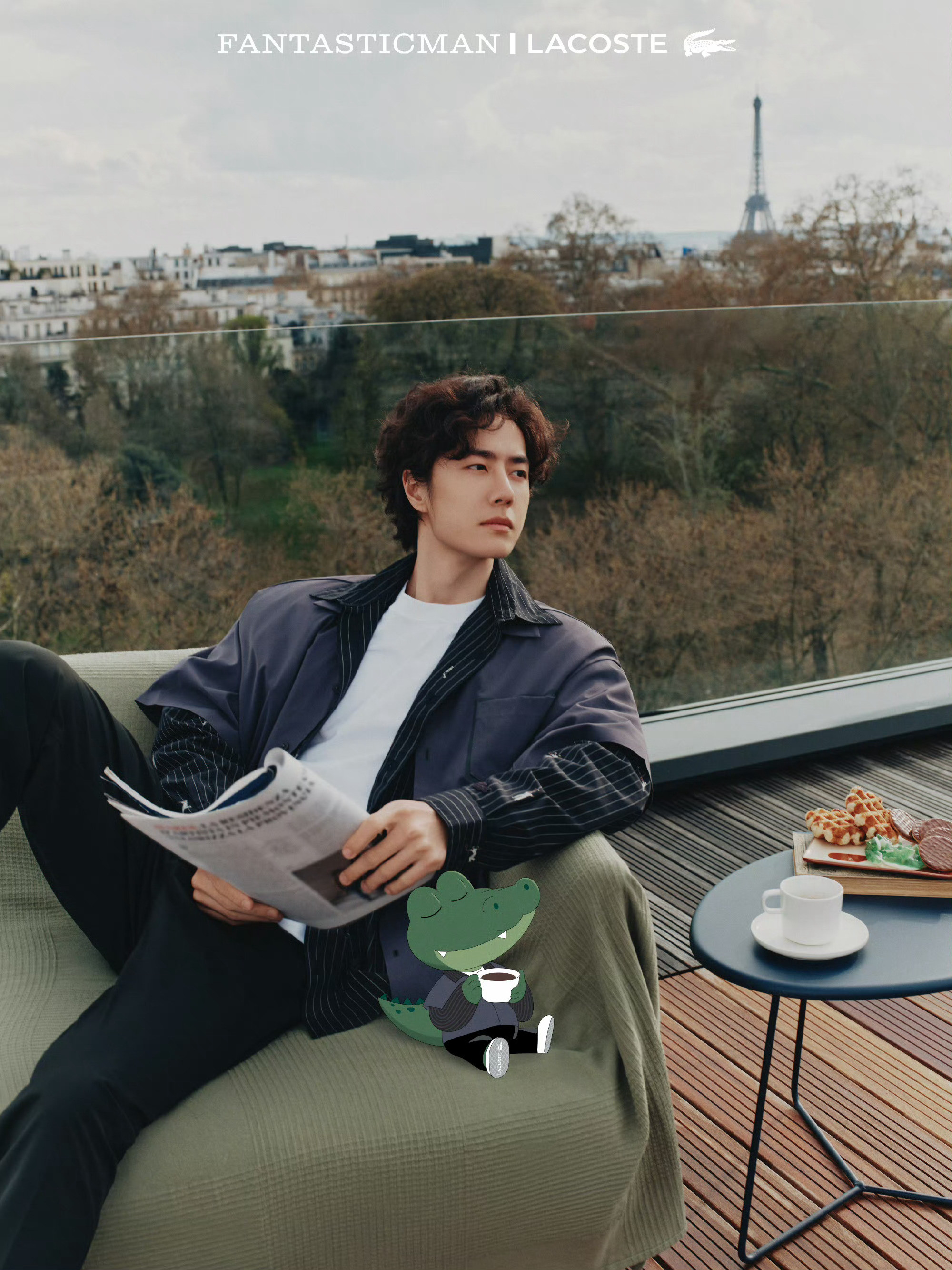 FantasticMan杂志“春日开场，自有频率”大片王一博身穿Lacost