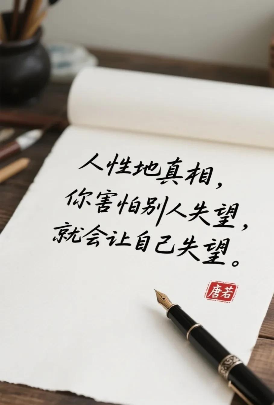 人性的真相：你怕别人失望，就会让自己失望。有没有发现，人性的吊诡之处在于，当你