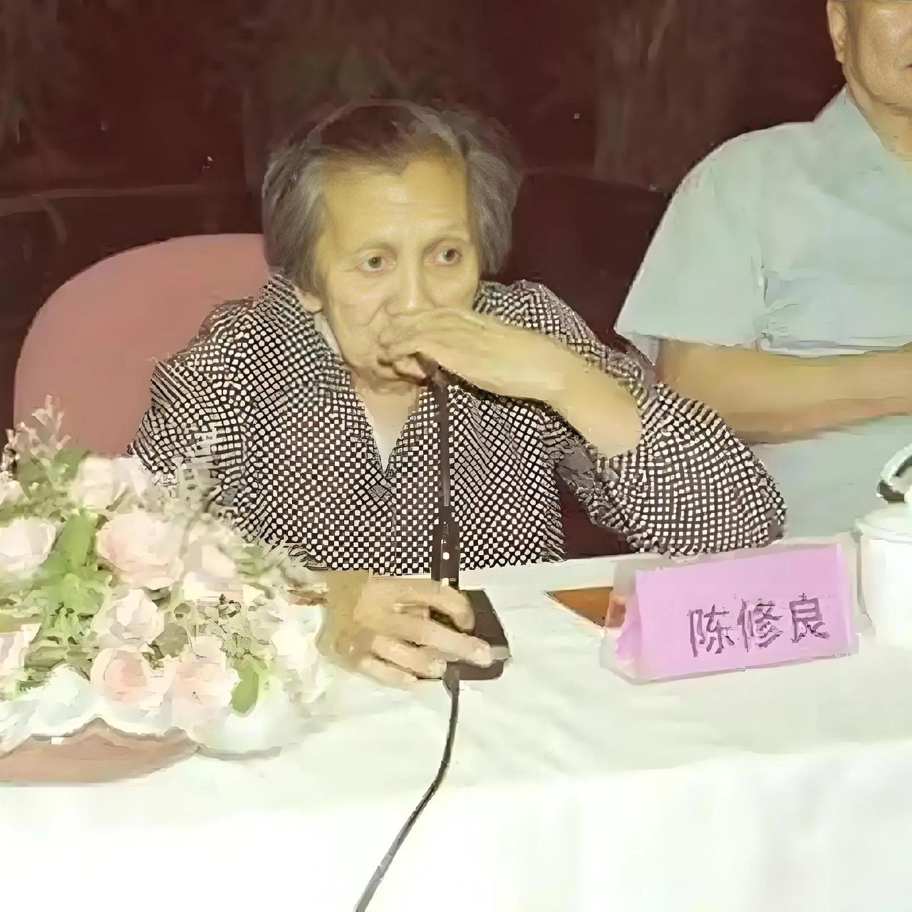 90年代，朱枫烈士的挚友陈修良女士，留下了这一张罕见的影像，彼时她虽已迈入耄耋之