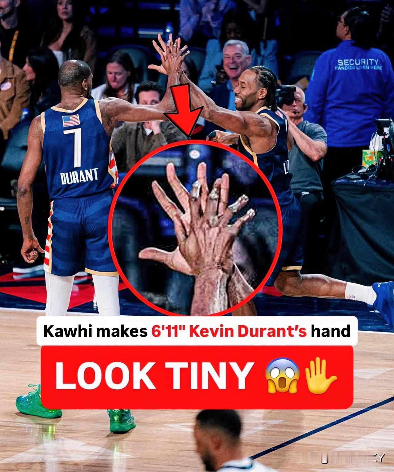 看到杜兰特和小卡击掌我真的绷不住了不是身高的问题，而是对小卡来说杜兰特的手