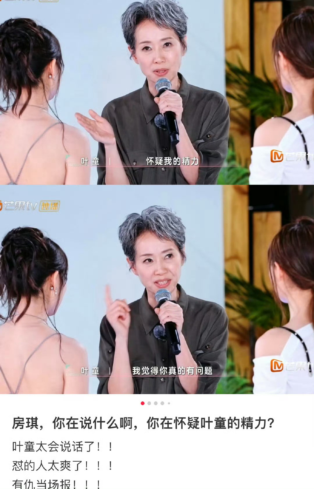 浪姐有人看吗？感觉好抓马[笑着哭]虽然不知道房琪是谁，但是叶童怼得好爽。陈德容