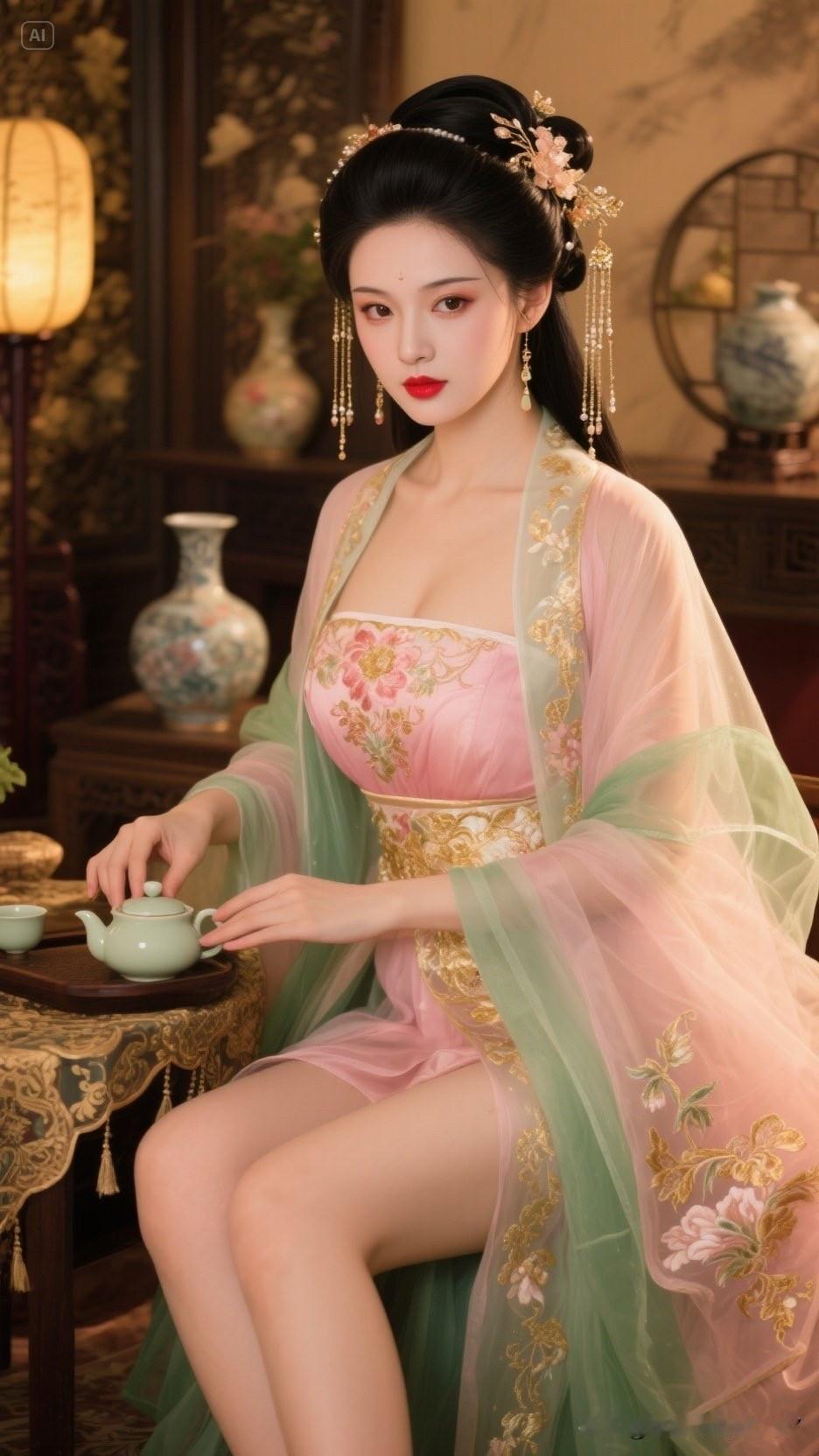 穿越时空的古典美人总是令人着迷。就像内娱女星们穿上唐装，试图重现大唐风华。可往往