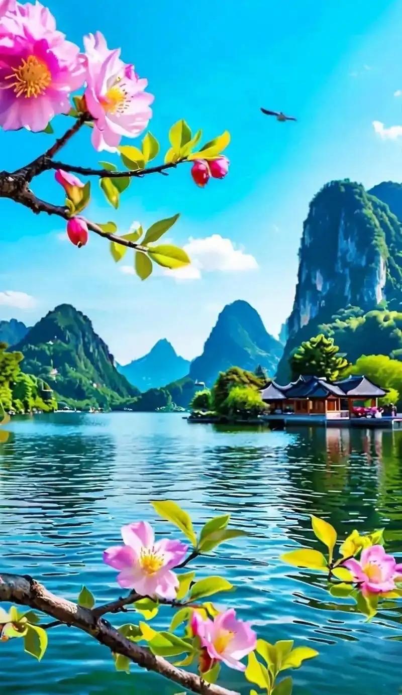 上联“冬去山明水秀”，宛如一幅淡雅的水墨画，随着冬日的悄然离去，大地褪去了银装素