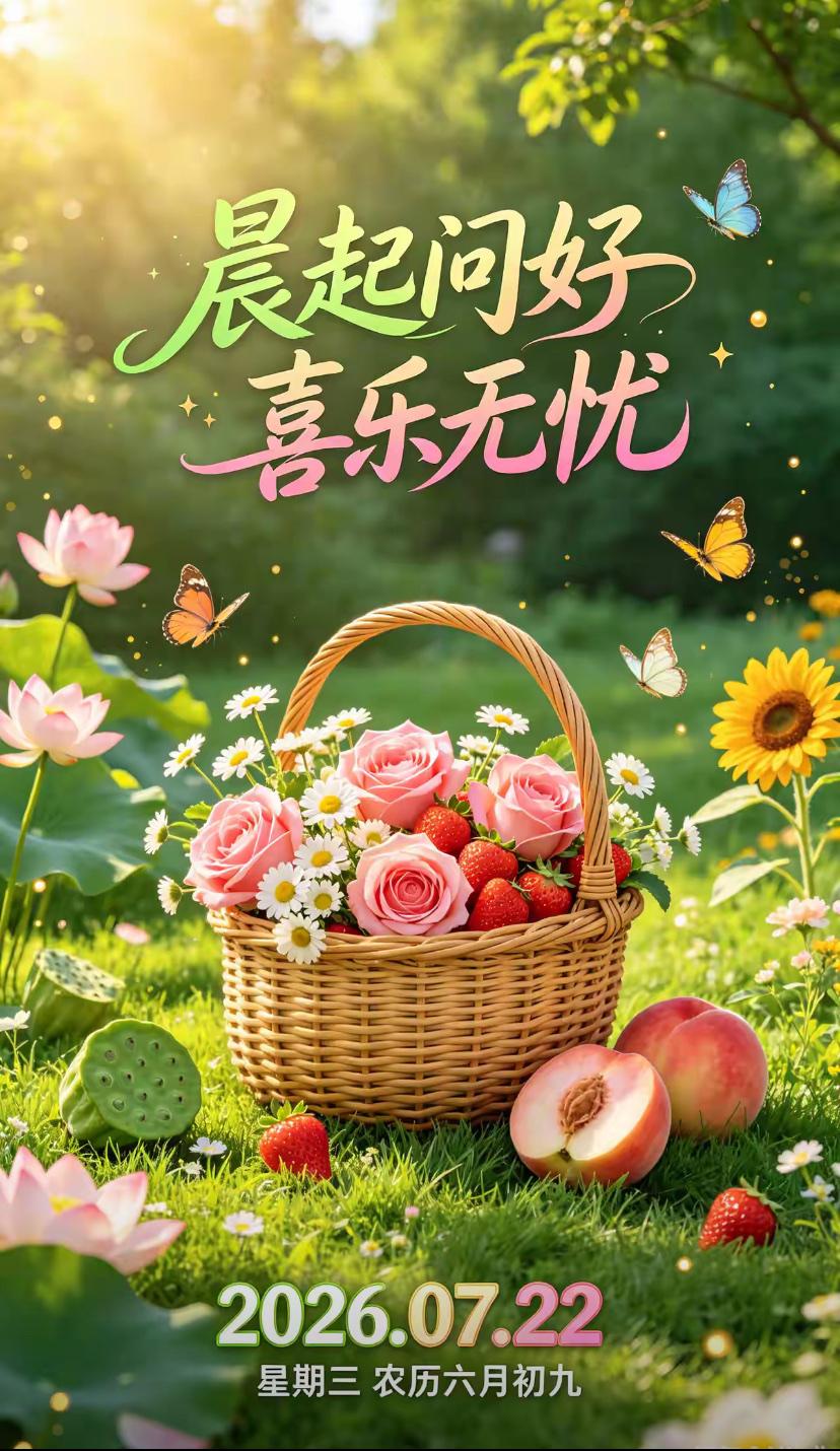 🌺2026./7月22日，荷风送清凉，晨光慰人心🌺🌴🌅晨光温柔漫洒盛