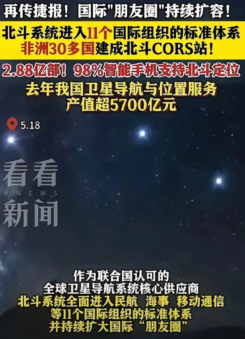 重磅消息！中国的北斗卫星5月18日正式被联合国认证，卫星完全可以覆盖世界任何地方