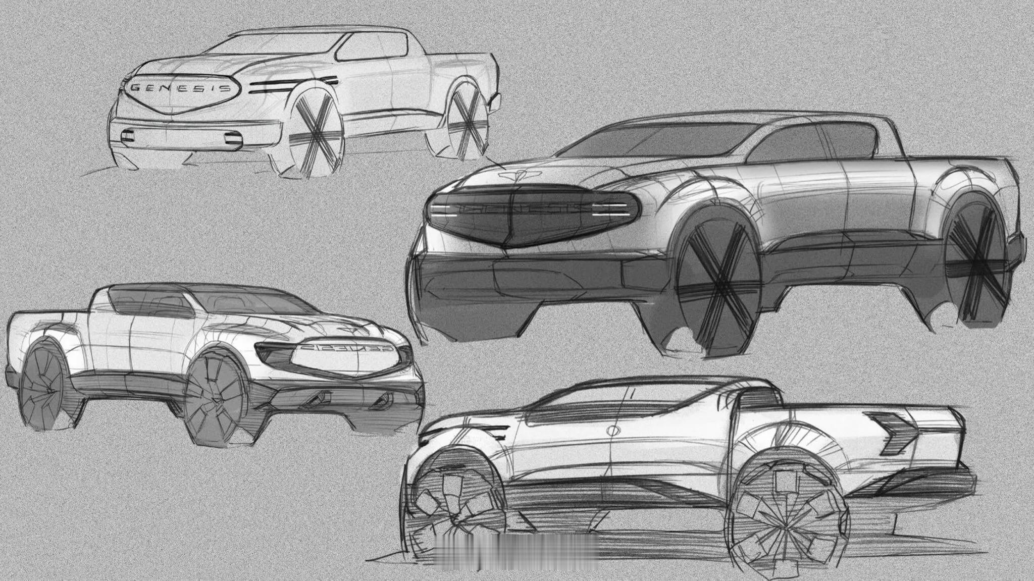 捷尼赛思全新皮卡概念设计特斯拉Cybertruck捷尼赛思全新皮卡概念设计，来