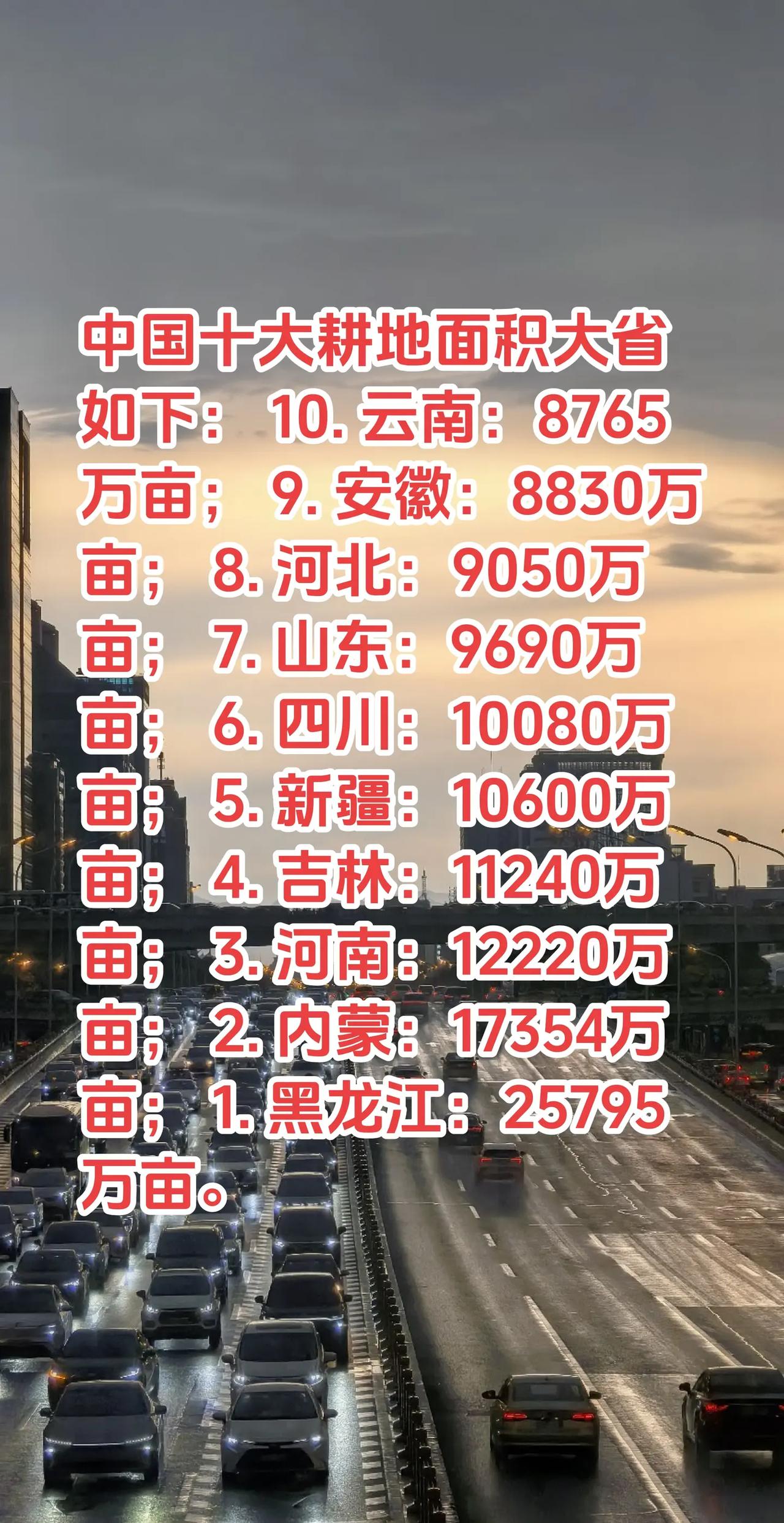 中国耕地面积十大省份各省耕地排名粮食大省盘点黑土地有多能产农业大省排行榜粮